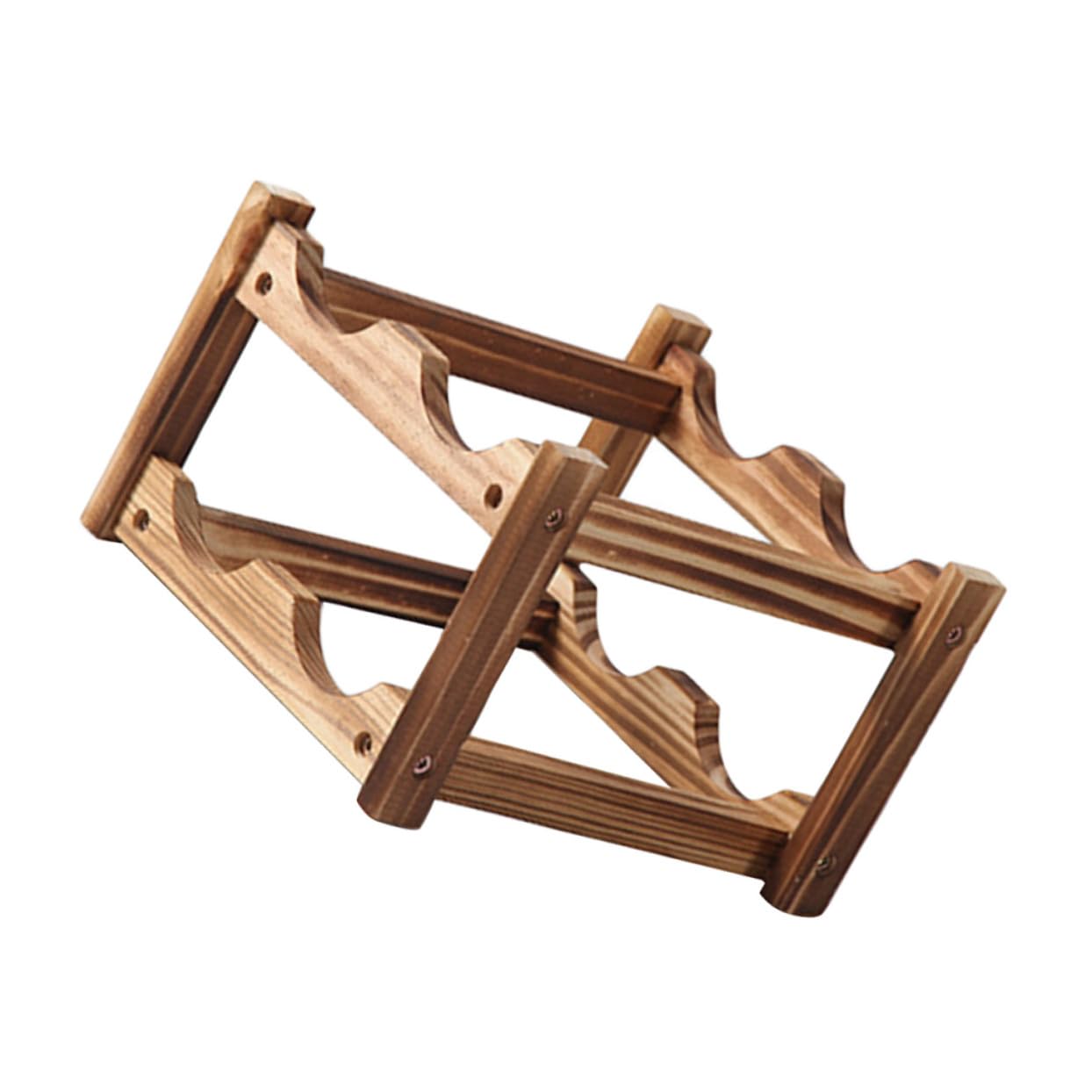 Support pour bouteille de vin chic en bois pour décoration de bar maison