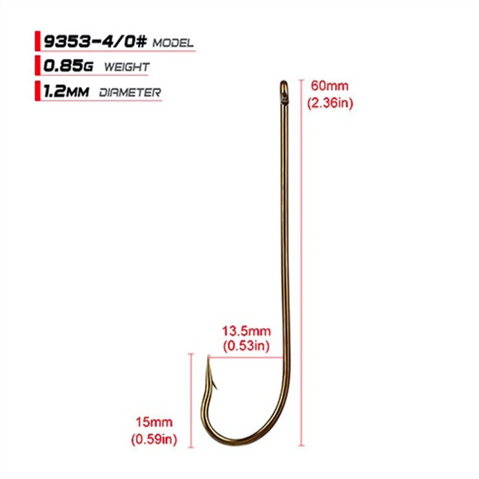 Ami da Pesca 50 pz/Lotto Acciaio Alto in Acciaio al Carbonio Manico Lungo Carpa Pesca Speciale x Gambo Lungo - piegata Speciale-invertito Gancio da Pesca (Color : 4O)
