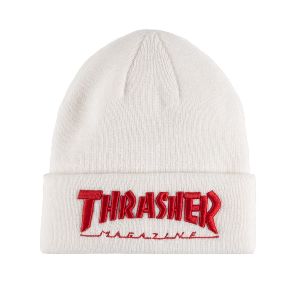 ThrasherEMBROIDERED THRASHER - BEANIE - WHITE / RED