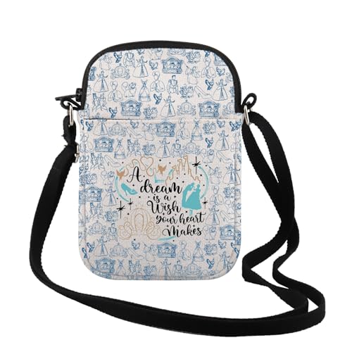 TSOTMO Princess Lover Gift A Dream Is A Wish Your Heart Makes Crossbody Bag Princess Gift for Daughter Niece