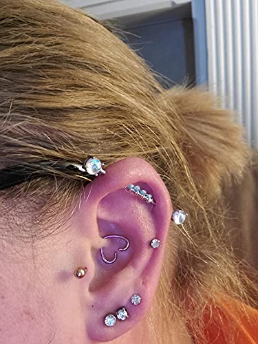 QWALIT Industrial Piercing Jewelry - Industrial Earrings for Women & Men, 16g & 14g, Surgical Stainless Steel Barbell & Bar Piercing2