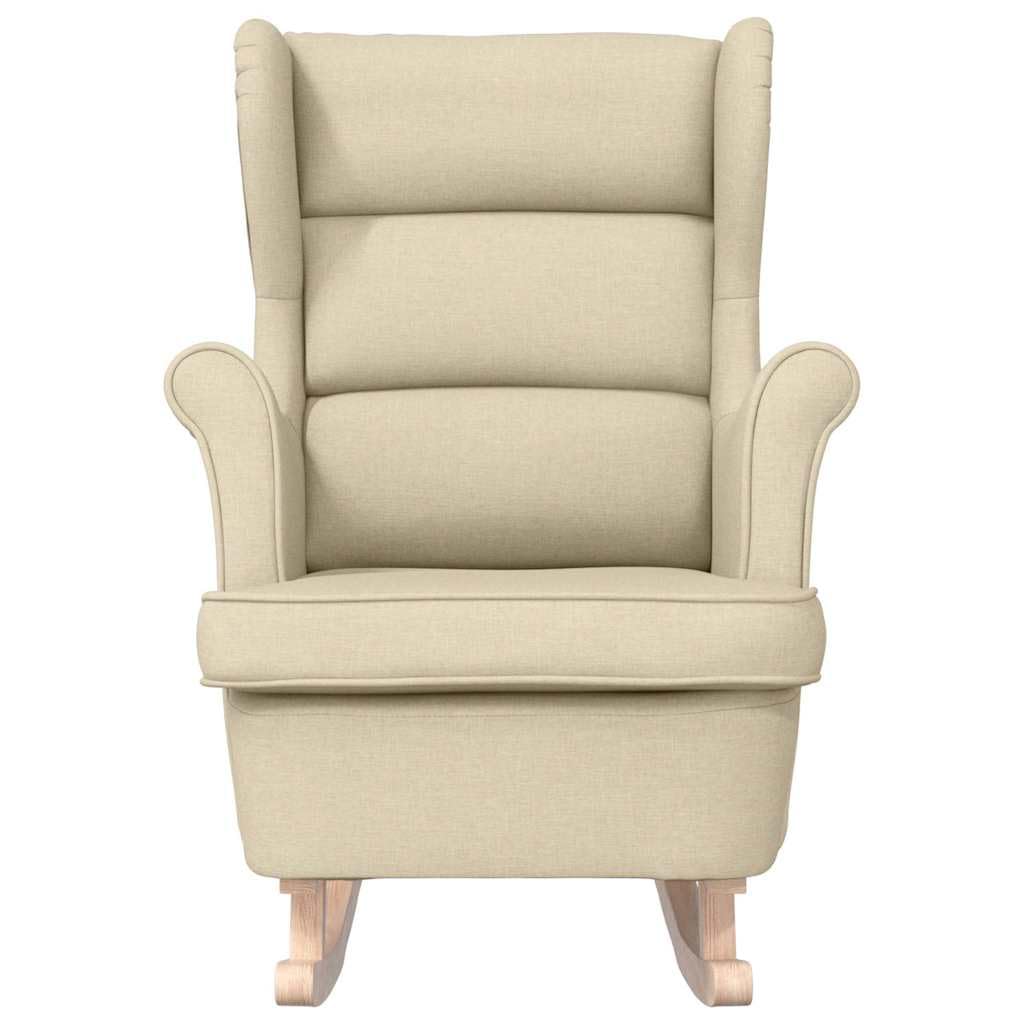 vidaXL Sedia a Dondolo Crema 74x90x102 cm in Tessuto, sedia, sedia da salotto, sedia relax, sedia a sdraio, posti a sedere, dondolo, sedia relax