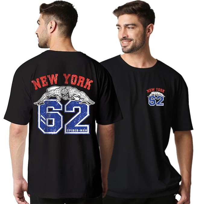 Image of Wear Your Opinion Mens Back Print Oversized T-Shirt (Design: Newyork 62 Oversized T-Shirt)