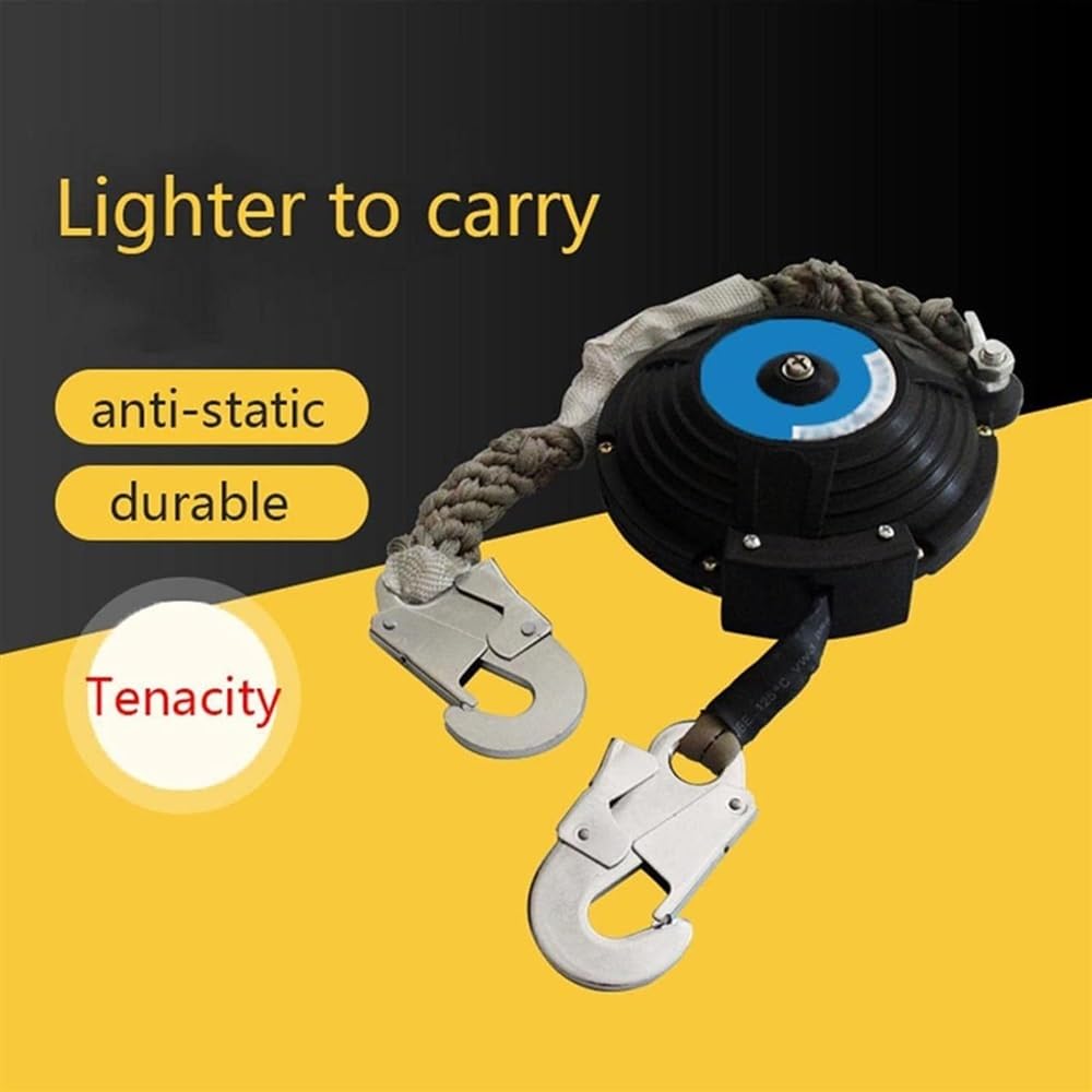 Cordon anti-chute pour sécurité de toiture et de construction, rétractable avec ruban, capacité de charge de 150 kg, longueur de 10 m, équipement de protection personnelle contre les chutes
