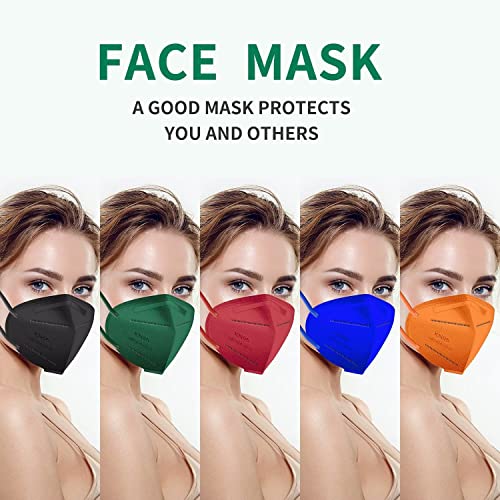 Kn95 Face Masks 50 Pcs For Adults 5-Ply Breathable And Comfortable Filter Safety Mask With Elastic Ear Loops And Nose Bridge Clip For Women Men Multicolor-2 #TOP1
