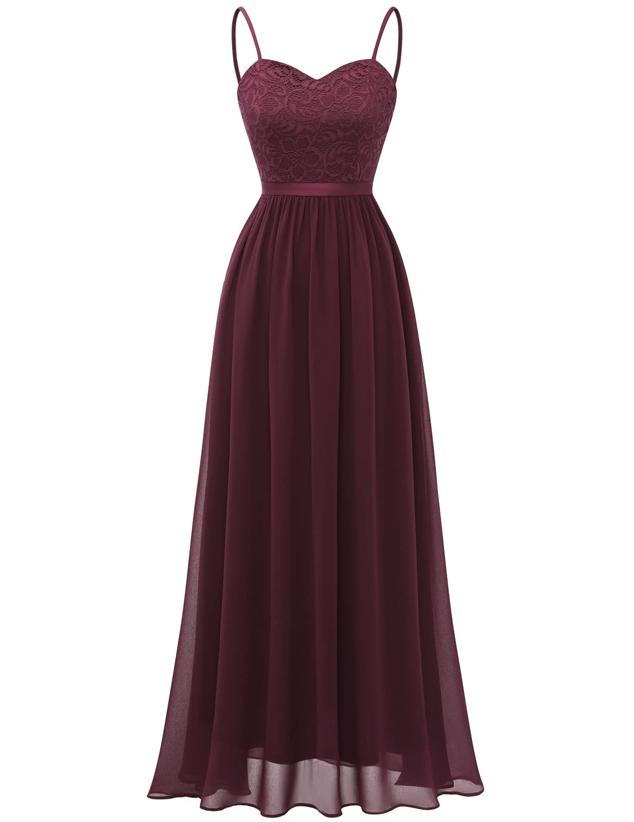 DRESSTELLS Abito formale da donna, lungo, per damigella d'onore, matrimonio, ospiti, modesto, ballo di fine anno, cocktail party