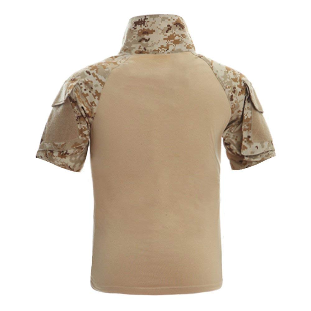 LiliChan Camicie Tattiche da Uomo a Maniche Corte Camicia Militare Camicia da Esterno Camicia Tattica da Combattimento con Cerniera