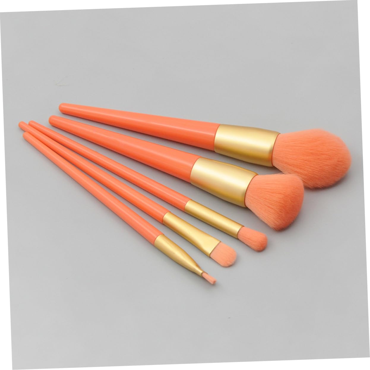 Beavorty 15piezas Cepillos De Maquillaje Naranja Mango De Plástico Kit Profesional De Herramientas Cosméticas Para Aplicación De Base y Polvo Para Viajes y Uso Diario