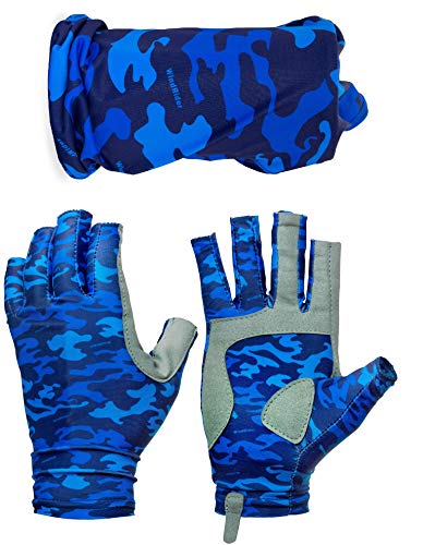 WindRider Sun Protection Kit UPF 50+ Fishing Gloves and Gaiter for Kayaking Sailing