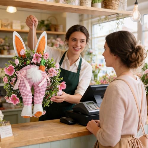 Couronne lapin de Pâques suspendre déco extérieure réutilisable