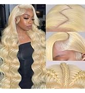 MARUOL 28 Inch 613 13x6 Lace Front Wig Human Hair Blonde Wig Body Wave HD Transparent Lace Fronta...