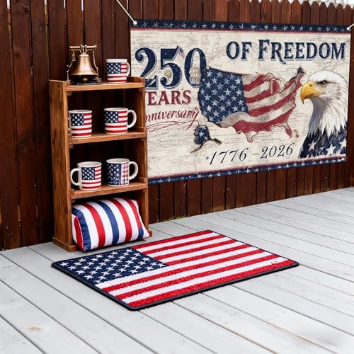 American 250 Years of Freedom Backdrop 1776-2026 3.6 x 6 Ft miniatura 7