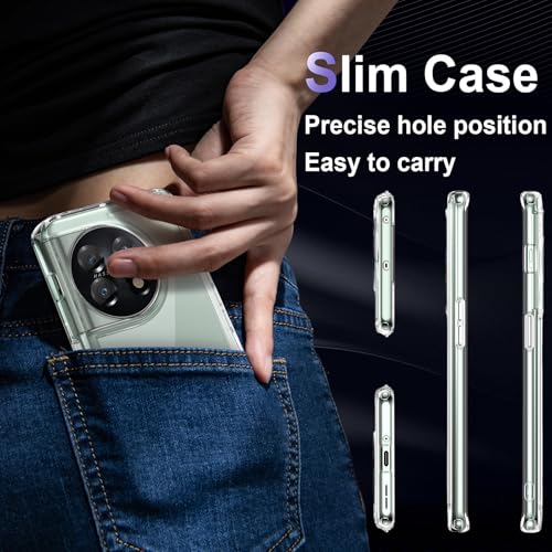 Image of Case for OnePlus 11 5G, Military Grade Drop Protection Phone Case, Yellowing Resistant, Anti-Scratch Hard PC Back, Shockproof Hard Ultra-Thin Protective Cover, Clear