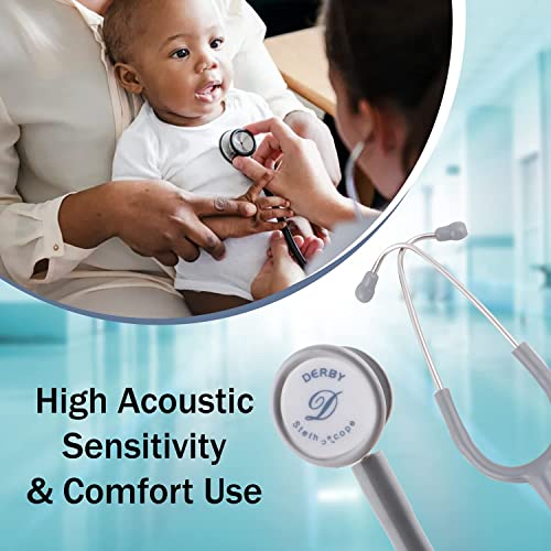 Image of Dr. Tech Classic II SS Stethoscope Heart Beat Monitoring Chest Piece Medical Instrument for Doctors, Nurses (Gray)
