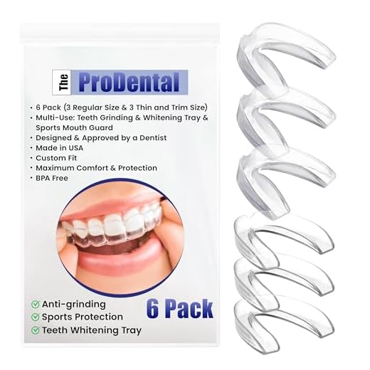 Professional Mouth Guard for Grinding Teeth - 6 Customizable Dental Guards - 2 Sizes, USA Made, BPA Free, Use for Bruxism and Clenching, Also for Sports and Teeth Whitening