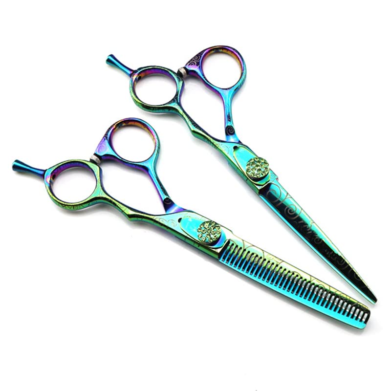 Forbici per Tagliare i Capelli, Forbici Professionali in Acciaio di Damasco Verde da 6 Pollici, Forbici per Tagliare i Capelli, Forbici per sfoltire, Forbici da Barbiere, Forbici da Parrucchiere