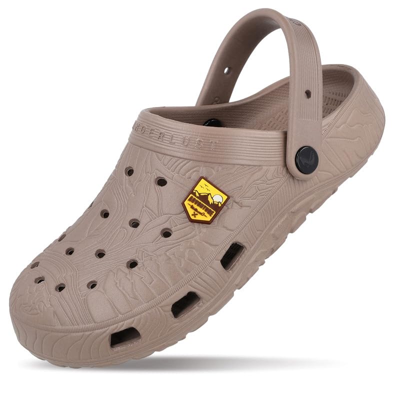 Image of WALKAROO Mens Clogs with Soft Sole, Backstrap, Ventilated and Lightweight - WC8801