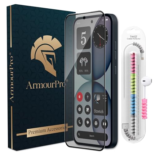 Image of ArmourPro Anti Glare Matte Tempered Glass for Nothing Phone (4A), Anti Fingerprint Screen Protector, 9H Scratch Resistant, Smooth Touch, Easy Installation Kit with Cable Protector
