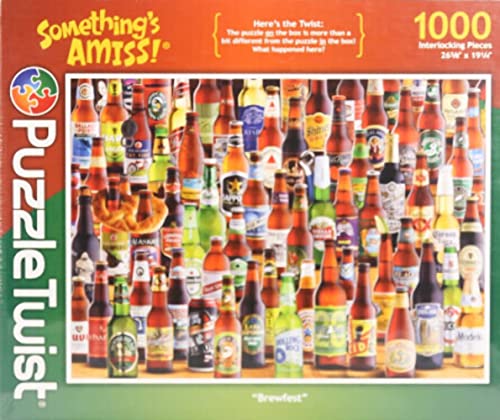 PuzzleTwist - Brewfest - 1000 Piece Jigsaw Puzzle, Something’s Amiss! Series, Unique Challenging Fun for Adults Family Teens, Made in USA