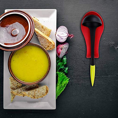 Msy Bigsunny Silicone Spoon Rests, Cooking Utensils Holder For Kitchen (2, Red-Red) #TOP4