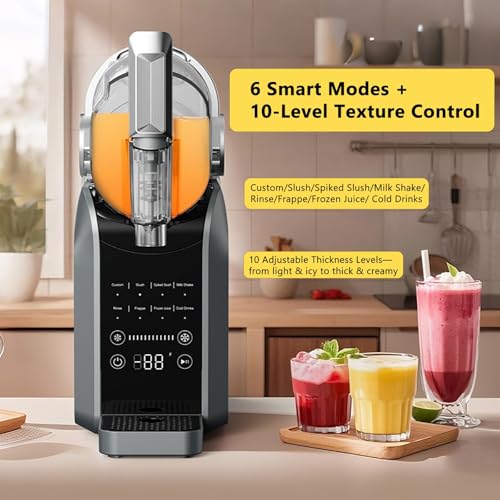 Slush Eis Maschine, Professioneller Slusheis Maschine für Zuhause in 15 Minuten, 1800-ml-Behälter mit 6 Voreingestellten Programmen, Kein Eis Nötig, Selbstreinigend – Bild 4