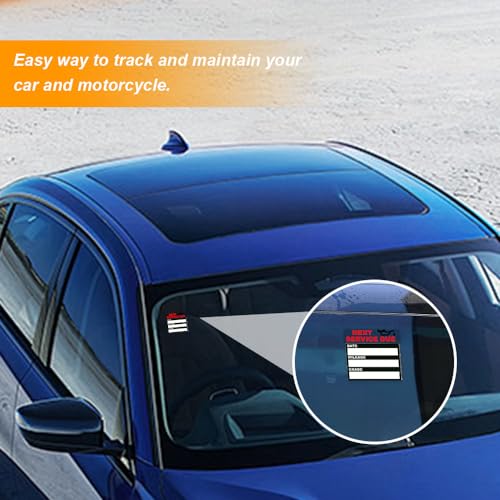 Image of Oil Change Stickers Static Cling, 120pcs 2x2 Inches Oil Change Reminder Sticker for Windshield with No Residue, Clear Next Service Due Labels Universal for Car Auto Vehicle Window