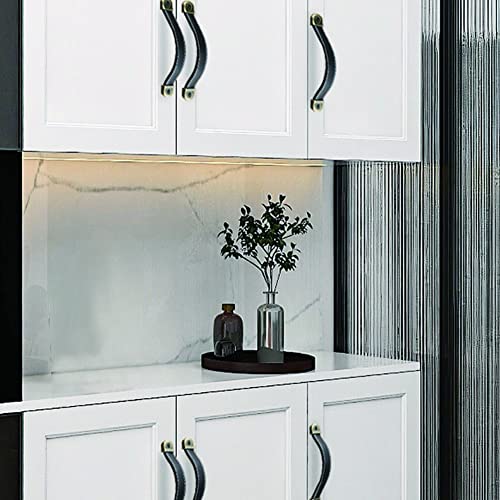 CONPHERON 4 Pcs Vintage Leather Handles Furniture Kitchen Drawer Pull Cabinet Door Handle Retro Handmade Leather Handles for Cupboard Pulls Drawer Knobs 128mm - Image 3