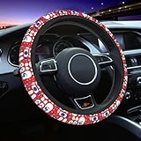 Car Steering Wheel Cover for Women & Men, Guitars Flip Flops Starfish Glasses Shells 15 Inch Universal Car Steering Wheels Accessories for Diverse Cars, Neoprene No Slip Forro para Volante De Carro