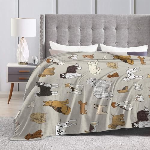 Ksajwzf Flanelldecke mit Hundemotiv, ultraweich, warm, für alle Jahreszeiten, dekorative Fleece-Decken für Reisen, Bett, Stuhl, Auto, Sofa, Couch, Schlafzimmer, 101,6 x 127,7 cm