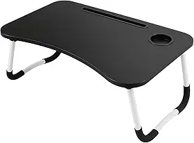 Mesa Dobrável Portátil Articulada para Notebook Laptop – Uso em Home Office Cama Sofá Escritório Com Porta-Copos Suporte Ergonômica MDF Reforçado Leve Dobrável Porta Tablet Linha Premium Cor Sortida