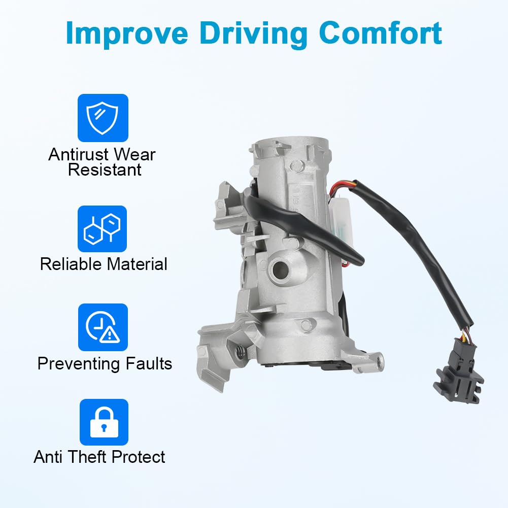 Ignition Lock Housing Switch Cylinder Replacement for 5C6905841 5C6-905-841 Compatible with Volkswagen VW Beetle 2012-2019 Jetta 2011-2018