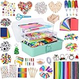 LOORUNX Bastelset Kinder DIY Kunsthandwerk Bastelkoffer Bastelbedarf für Kinder...
