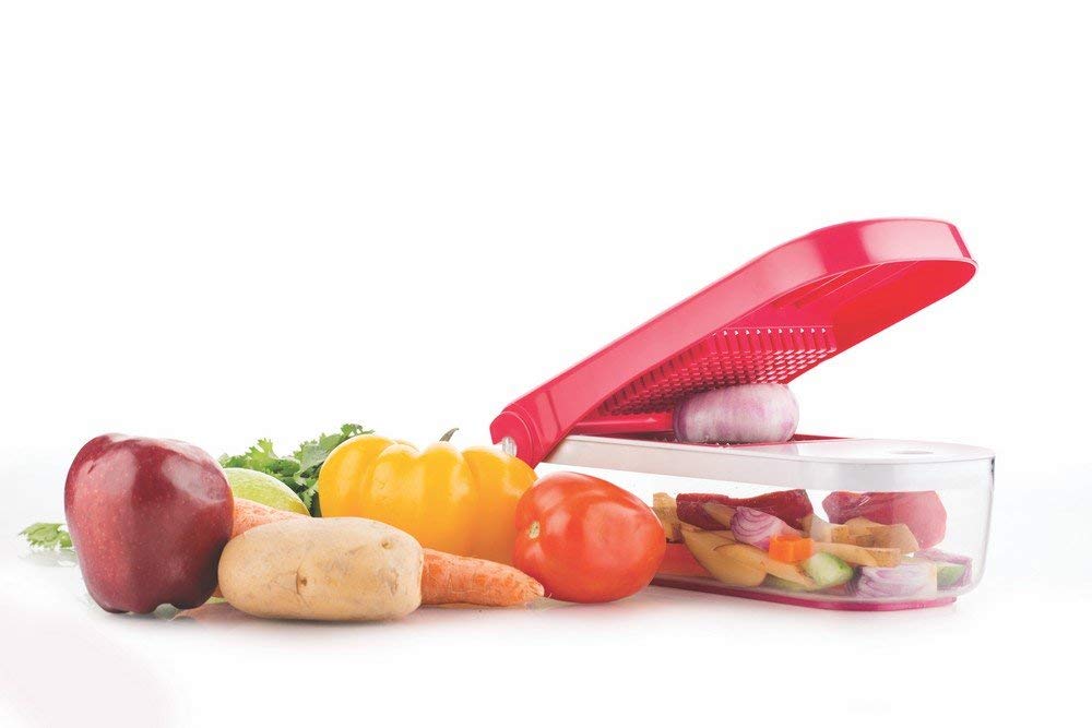 Ganesh Plastic Vegetable and Fruit Chopper, Red - Image 2 thumbnail