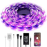 LED Strip Lights, led bluetooth light strip, BAILONGJU LED lights that sync with music 32.8ft 300leds 10m Non-Waterproof RGB Color Changing SMD 5050 Adhesive Light Strips with Bluetooth Smartphone App