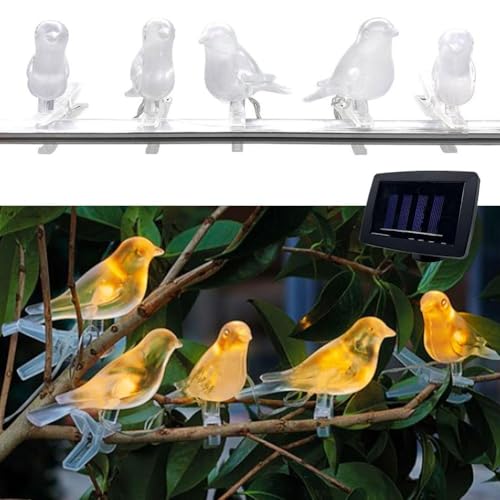 Luces solares LED en forma de pájaro para exterior miniatura 5