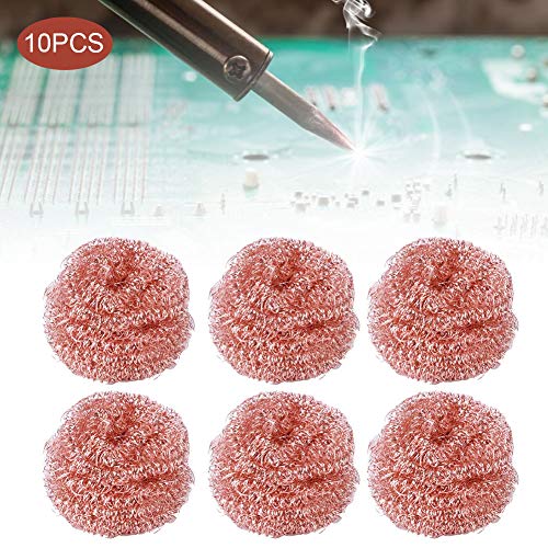 Image of Fafeicy 10Pcs Soldering Iron Tip Cleaning Wire, Brass Cleaning Wire Solder Tip Wire Cleaner Brass Steel Alloy for Cleaning Soldering Irons and Tips