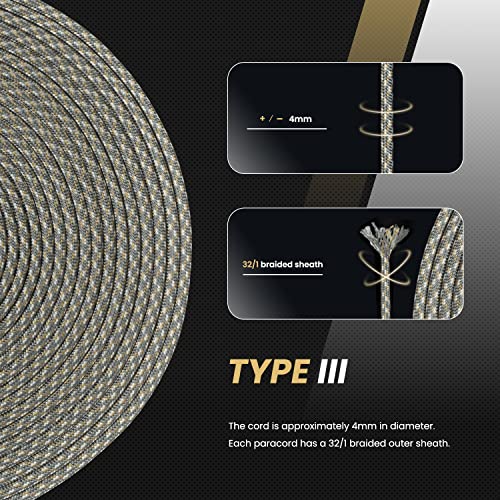 Abma Cord Paracord 620 lbs 4mm 9 Strands 100% Nylon 30M - ACU Digital Camo, Military-acu Digital Camo, 30 Meters - Image 4
