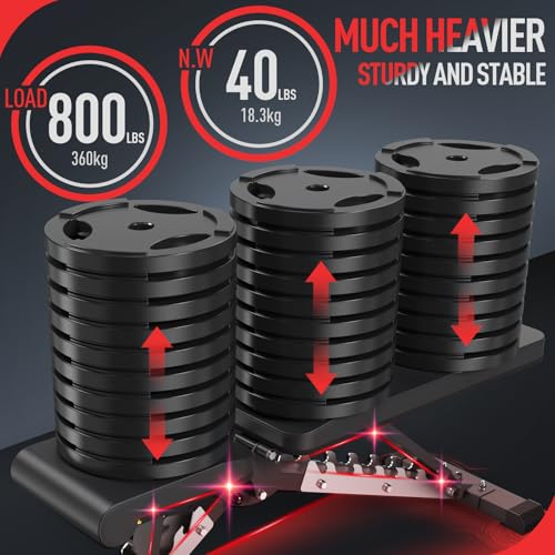 JOROTO MD60 Verstellbare Hantelbank Klappbare Trainingsbank Schrägbank mit 1,5 mm verdickter Stahl für Zuhause – Bild 3