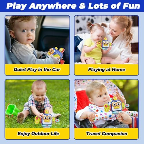 Image of TEC TAVAKKAL Sensory Montessori Toys for 1 Year Old Boy 1st Birthday Gifts Baby Stocking Stuffers for Toddlers 1-3, Busy Board Cube Baby Toys Age 0-2 Educational Airplane Travel Fidget,multicolor