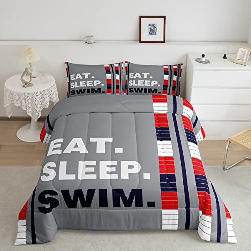 Image of Feelyou Kids Swim Bedding Set Queen Size 3Pcs for Boys Girls Teens