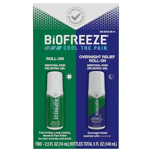 Image of Biofreeze Pain Relief Roll On Day /Overnight Combo Pack, 2x2.5 FL OZ