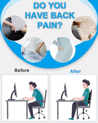 FAOKZE Ergonomisches RückenKissen aus Memory Foam, Memory Foam Rückenkissen für Bürostuhl & Sofa, Rückenkissen Stuhl mit Antistatischem, hautfreundlichem Bezug und für eine Bequeme Sitzhaltung