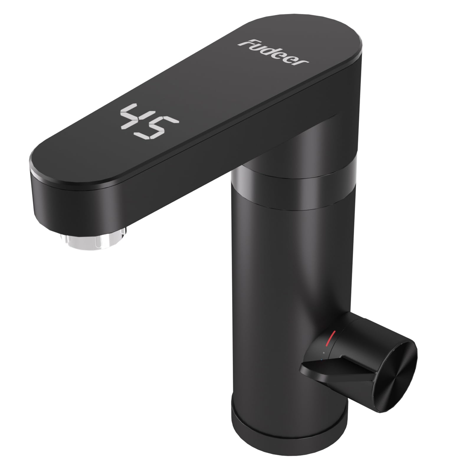 Rubinetto dlettrico, miscelatore elettrico caldo e freddo con display digitale, rubinetto da 3300 W con scaldabagno istantaneo Rubinetto elettrico per lavandino (nero)