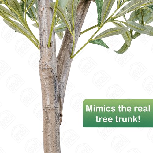 Image of ABOUT SPACE 4ft Olive Tree with 580 Leaves & 20 Olives - Artificial Plant for Home Decor - Natural Looking Plant Decor Big Fake Ornamental Plants with Pot - Indoor Artificial Plants for Living Room