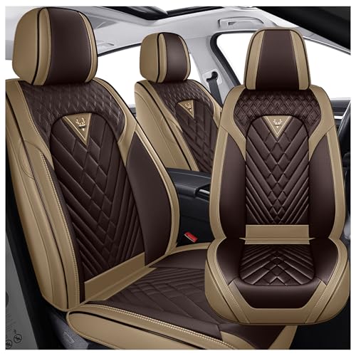 Image of Terrain Seat Covers Custom Fit for GMC Terrain 2010-2026, Waterproof Nappa Leather Car Seat Cover, Comfortable and Anti-Slip Front Seat Covers(2 Seats /Brown Coffee)