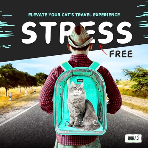 Image of Risan Buraq Pets Pet Backpack Transparent Cat & Small Dog Puppy Kitty Shihtzu Carriers for Breathable Airline Travel Approved Air Ventilation Backpack Size 17 x 13 x 11 inch Yellow (Seagreen)