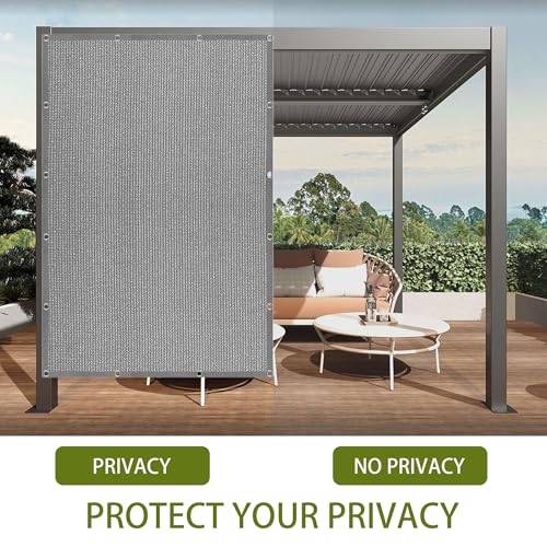Filet d'ombrage 1.2 x 3.5 m gris clair avec oeillets pour balcon