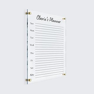 PERSONALIZED Acrylic Week Planner Wall Calendar - Dry Erase Board, Dry Erase Calendar, Monthly and Weekly Calendar, Transparent Calendar (28"x40", Extra Package)