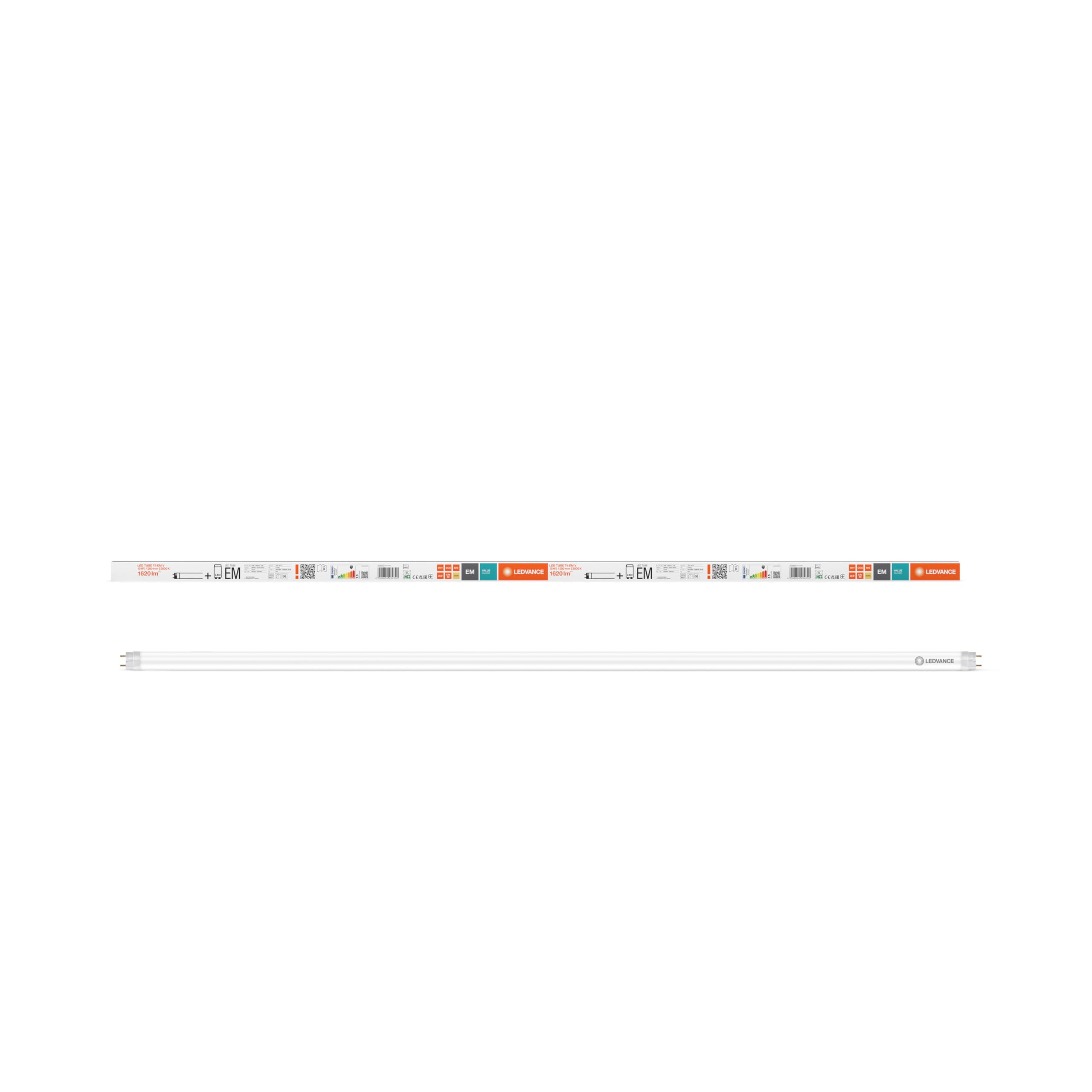 LEDVANCE 10x LEDTUBE T8 EM V LED-Röhre, Warmweiß 3000K, 15W, 1620lm, G13, 1200mm, Quecksilberfrei 10er SPARPACK