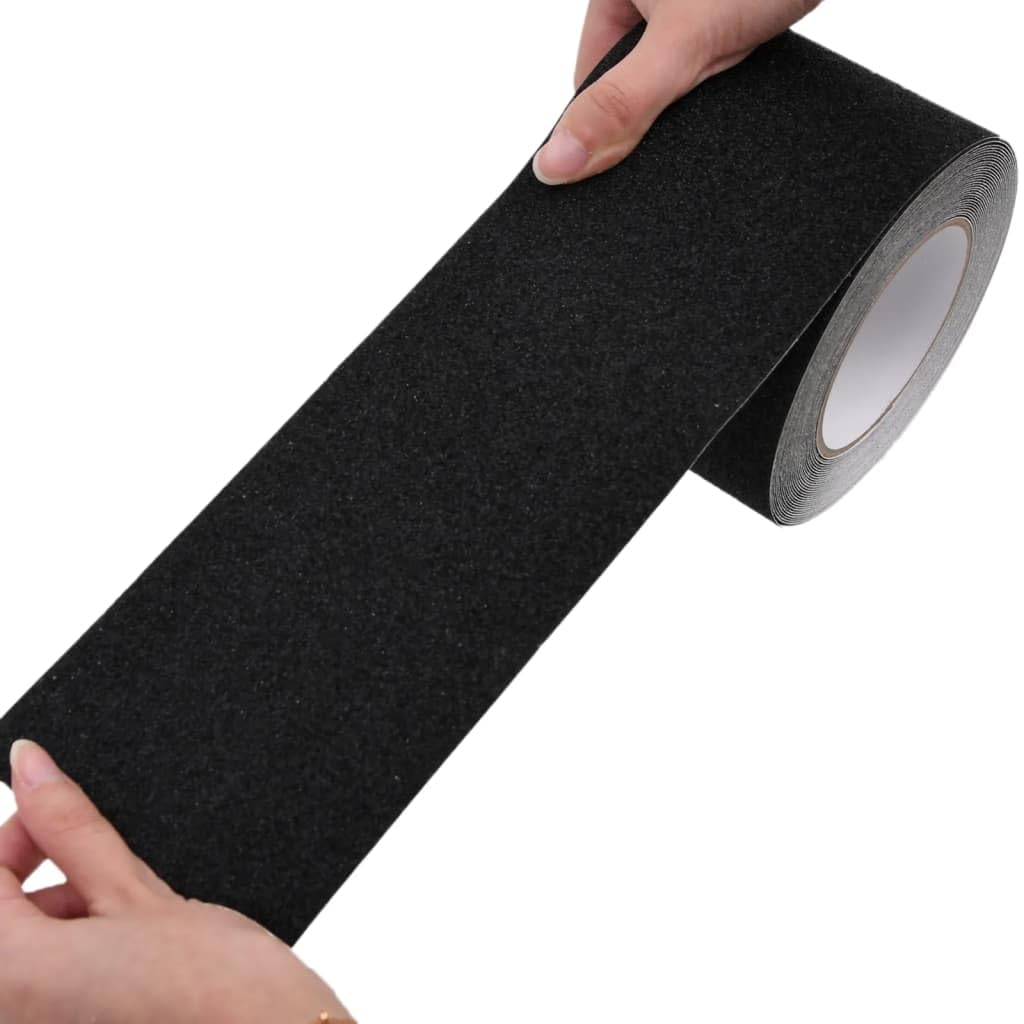 Cinta antideslizante negra 0,1 x 10 m, PVC, resistente a la intemperie, autoadhesiva, antideslizante, para escaleras, azulejos, acero inoxidable, madera, hormigón, versátil, para interior y
